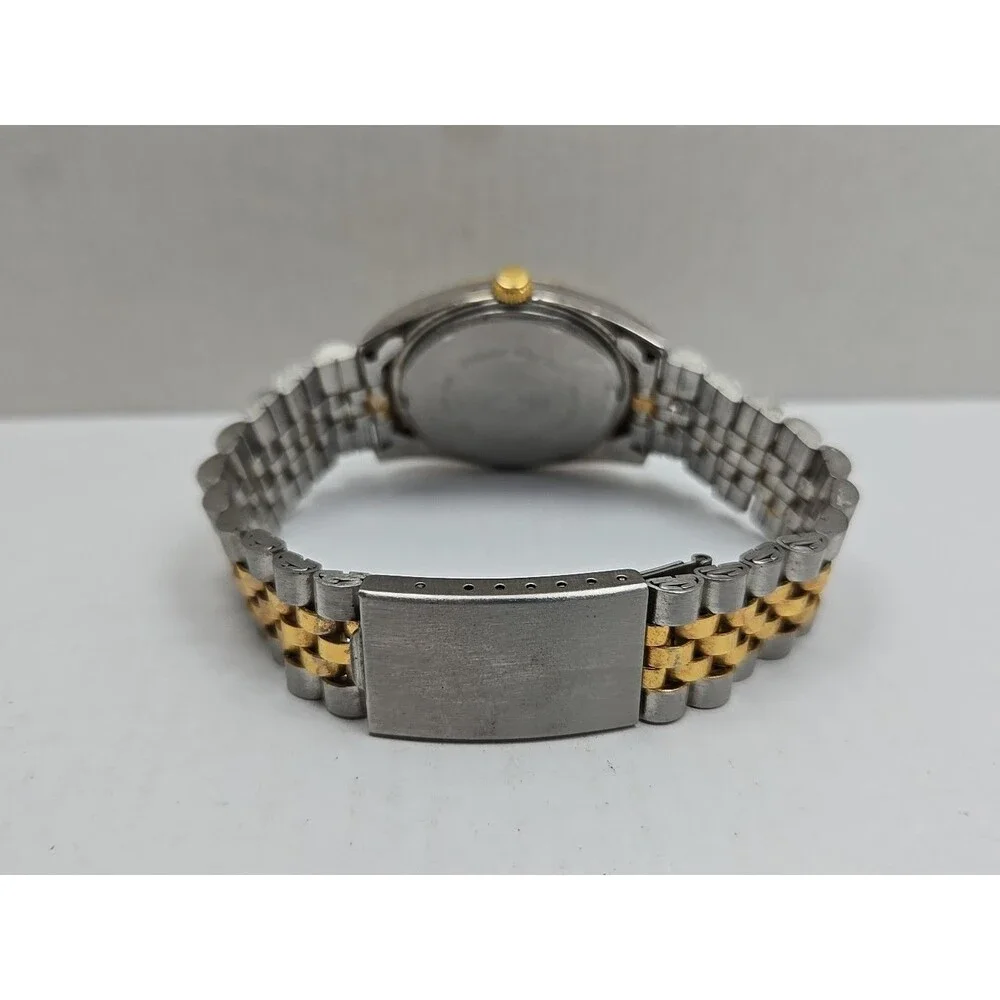 Vintage Manhattan By Croton Diamond Two Tone Quartz Watch Japan New Battery Mens